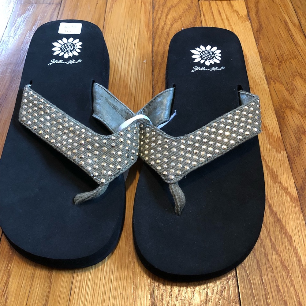 Yellow Box Studded Pacman Sandals